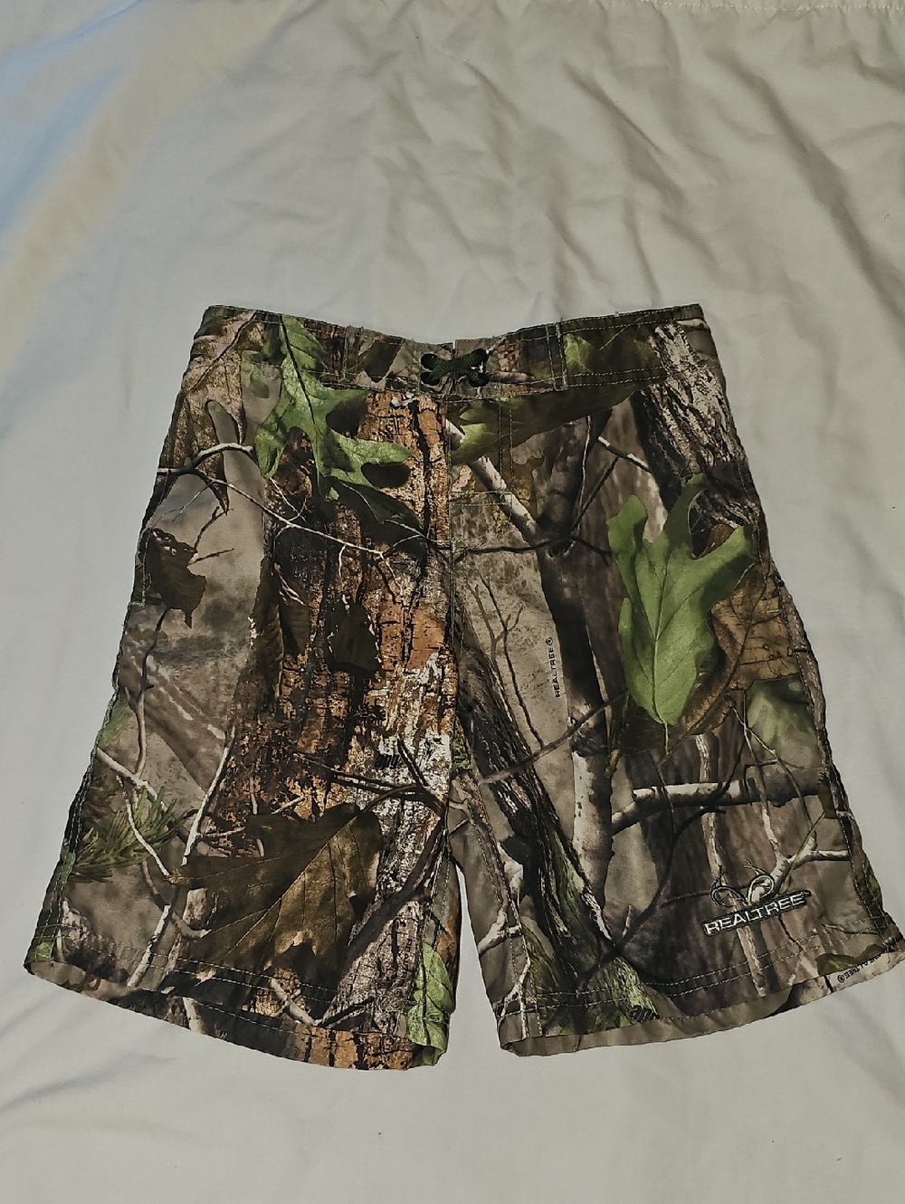 Realtree Boys Size 6/7 Brown Camouflage Swim Trunks Board Shorts Used